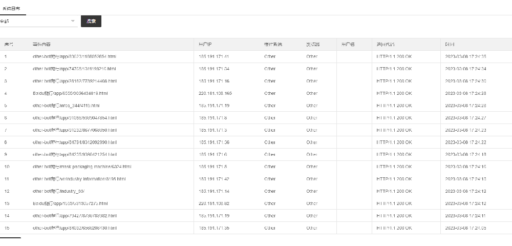 pbootcms上系統(tǒng)日志添加分類功能